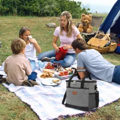 Lospitch 25L Kühltasche Faltbar Kühlkorb Kühlbox Isoliertasche Thermotasche Picknicktasche Für Lebensmitteltransport, Grau -Mepalhom Geschaft 00e7b6e3b60045f093502d7d8de83b81