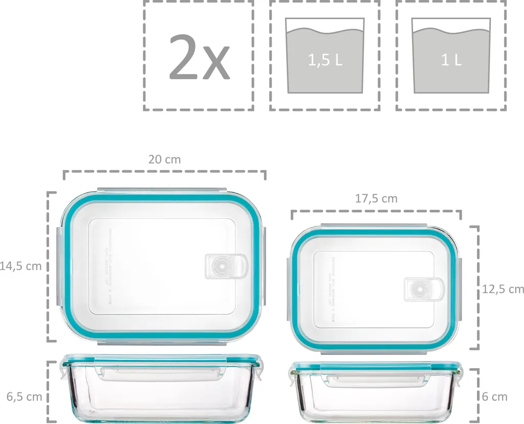 Sänger Frischhaltedosen Set Aus Glas 12er Set 5 Sänger Frischhaltedosen Set Aus Glas 12er Set – Bild 3