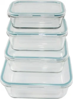 GOURMETmaxx Glas-Frischhaltedosen Klick-it 8-tlg. Frischhaltedosen 4er Set Glas Klick-It Gefrierdosen Lunchbox Brotdose Mikrowelle -Mepalhom Geschaft 045f39ded48c105e3cd4b0da66b12372