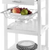 COSTWAY Kleiner Küchenwagen, Servierwagen Auf Rollen, Arbeitsplatte Aus Edelstahl, Schublade, Korb & Abnehmbarem Serviertablett, Rollwagen Kücheninsel, Küchentrolley Landhausstil Weiß, 47x39x85cm 2 COSTWAY Kleiner Küchenwagen, Servierwagen Auf Rollen, Arbeitsplatte Aus Edelstahl, Schublade, Korb & Abnehmbarem Serviertablett, Rollwagen Kücheninsel, Küchentrolley Landhausstil Weiß, 47x39x85cm -Mepalhom Geschaft 07c3ff00e92a1b710071f2afb4d0b683