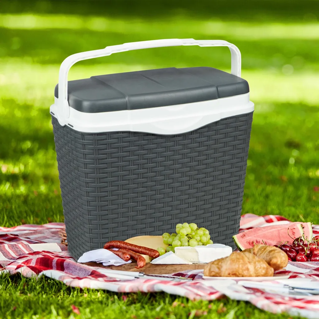 HI 66409 Kühlbox 24 Liter In Rattan-Optik Anthrazit 4 HI 66409 Kühlbox 24 Liter In Rattan-Optik Anthrazit – Bild 2