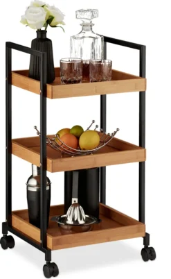 Relaxdays Servierwagen Bambus Mit 3 Etagen