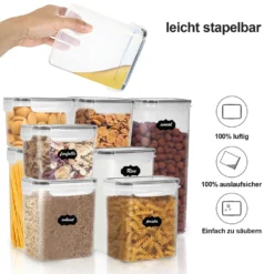 EINFEBEN 8er Set Vorratsdosen Müsli Behälter Mehl Nudel Schüttdose Pasta Lebensmittel -Mepalhom Geschaft 0ae48ef5686c98887b3f951b43124810 1
