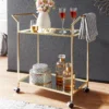 WOHNLING Design Servierwagen Gold 73x78x37 Cm Küchenwagen Glas / Metall | Mobiler Beistelltisch | Speisewagen Mit Glasplatte | Teewagen Mini Bar Auf 4 Rollen -Mepalhom Geschaft 0f4307fea7e4dea18ba3c7358631e979