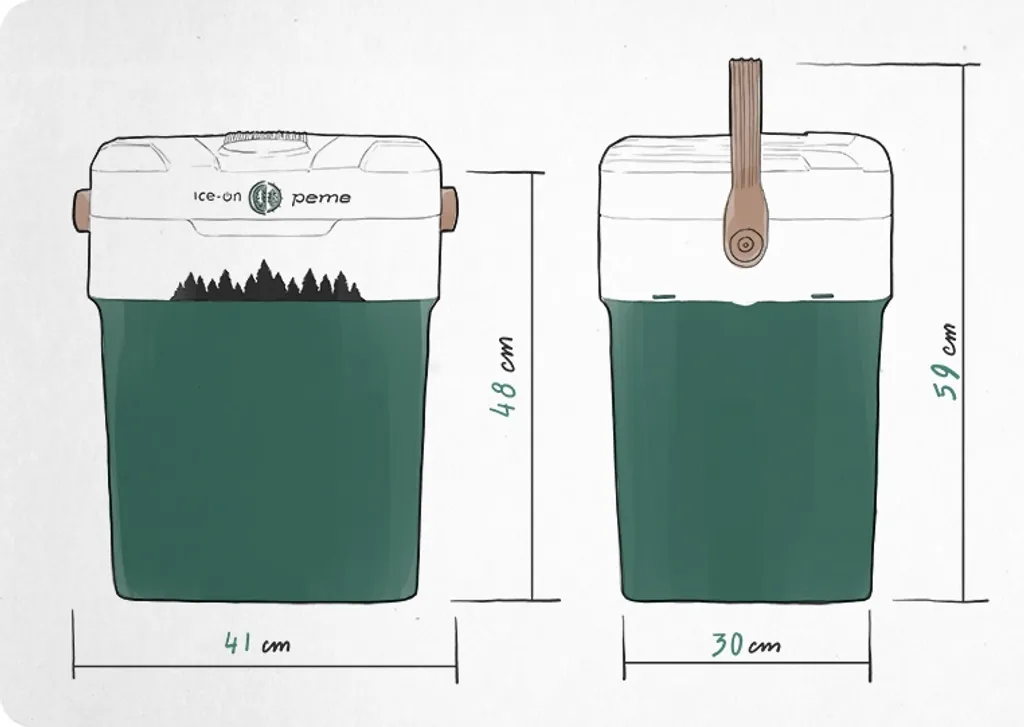 Tragbare Kühlbox Peme Ice-on Mini-Kühlschrank Für Auto Und Camping 32 Liter - In Pine Forest Grün 11 Tragbare Kühlbox Peme Ice-on Mini-Kühlschrank Für Auto Und Camping 32 Liter - In Pine Forest Grün – Bild 9