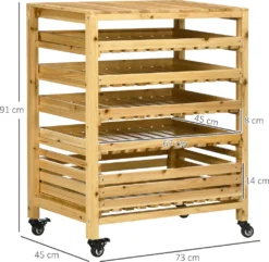 Outsunny Obsthalter Mit Rädern, Gemüseregal Mit 5 Regalen, Obstkorbständer, Aufbewahrungswagen, Für Gemüse, Obst, Bis 20 Kg Belastbar, Aus Tannenholz, Natur 11 Outsunny Obsthalter Mit Rädern, Gemüseregal Mit 5 Regalen, Obstkorbständer, Aufbewahrungswagen, Für Gemüse, Obst, Bis 20 Kg Belastbar, Aus Tannenholz, Natur -Mepalhom Geschaft 142b0d2bc1d6fa62e5ce3e40c2d2e57f