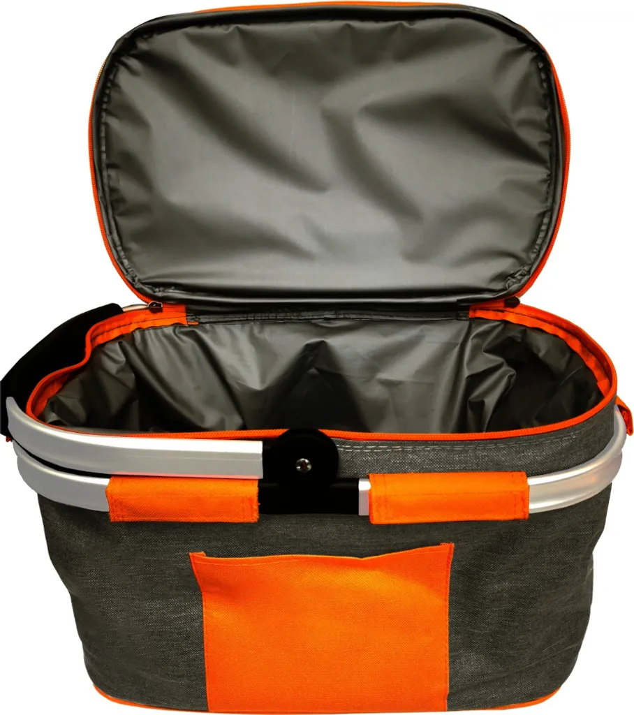 SVITA Picknickkorb 25l Thermo Einkaufskorb Mit Kühlfunktion Kühlbox Kühltasche Grau 5 SVITA Picknickkorb 25l Thermo Einkaufskorb Mit Kühlfunktion Kühlbox Kühltasche Grau – Bild 3