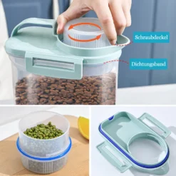 Futtertonne Tierfutterbehälter 2kg Vorratsdose Schüttdose BPA-freier Kunststoff Luftdicht Wasserdicht 4,4 Pfund / 2KG Tiernahrung Aufbewahrungsbox Für Haustieren Hund, Katze, Vogel (Blau) -Mepalhom Geschaft 21ad5761eafb16896037ce05b6729745