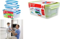 Emsa Frischhaltedose CLIP & CLOSE, 3er Set, 0,55/1,0/2,30 L, Farbe Grün -Mepalhom Geschaft 2660b825e571f4694b04a79fe5669712