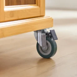 SoBuy FKW69-N Kücheninsel Küchenwagen Mit Erweiterbarer Edelstahlarbeitsplatte Küchenschrank Servierwagen Bambus BHT Ca.: 115x92x46-71cm -Mepalhom Geschaft 274a3483539df47277052e896e2df099