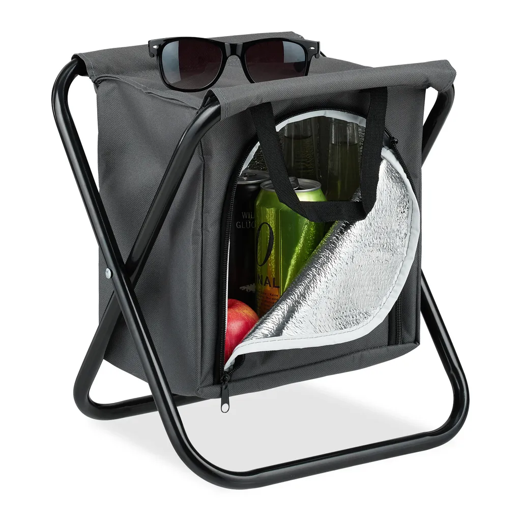 Relaxdays Campinghocker Mit Kühltasche 3 Relaxdays Campinghocker Mit Kühltasche