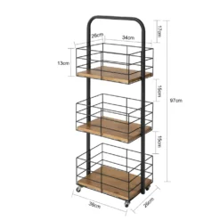 SoBuy NSR06-N Rollregal Mit 3 Körben Bad Wagen Badregal Küchenregal Rollbar Standregal Mit Griff Rollwagen Metall -Mepalhom Geschaft 29815b92f7da44b957e51e8ca16280cc