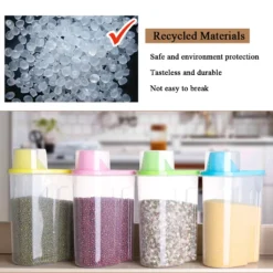 Vorratsdosen Set Mit Deckel, Aufbewahrungsbox Küche, Frischhaltedosen 2.5L & 1.9L BPA-frei Luftdicht Vorratsbehälter Mit Messbecher Kunststoff Schüttdosen Für Mehl Müsli (2 Stück) -Mepalhom Geschaft 2cc7e0adadd67ee88d3a423db4c1f3a4