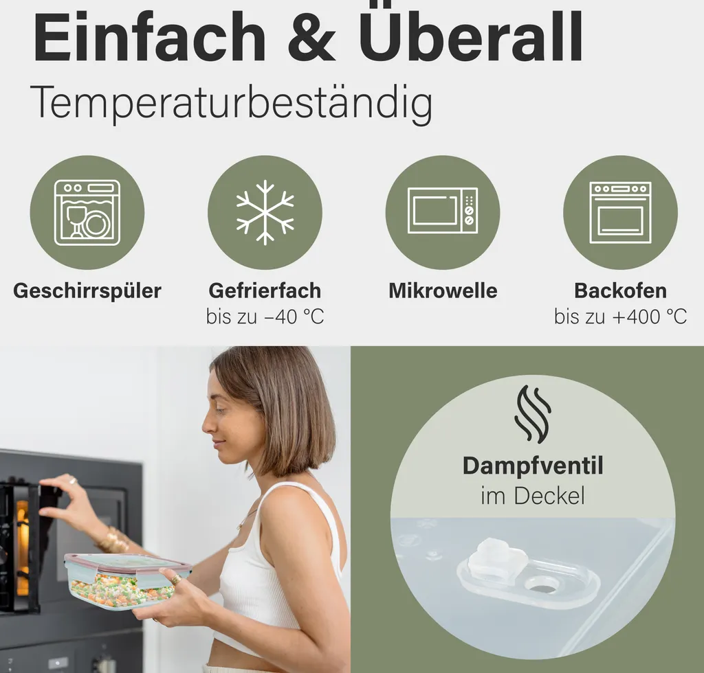 Classbach® Glas-Frischhaltedosen Mit Deckel, 9er-Vorratsdosen-Set/Vorratsgläser, Geeignet Für Mikrowelle, Spülmaschine Und Gefrierfach, Meal Prep Boxen Aus Glas, Perfekte Aufbewahrungsbox Küche 8 Classbach® Glas-Frischhaltedosen Mit Deckel, 9er-Vorratsdosen-Set/Vorratsgläser, Geeignet Für Mikrowelle, Spülmaschine Und Gefrierfach, Meal Prep Boxen Aus Glas, Perfekte Aufbewahrungsbox Küche – Bild 6