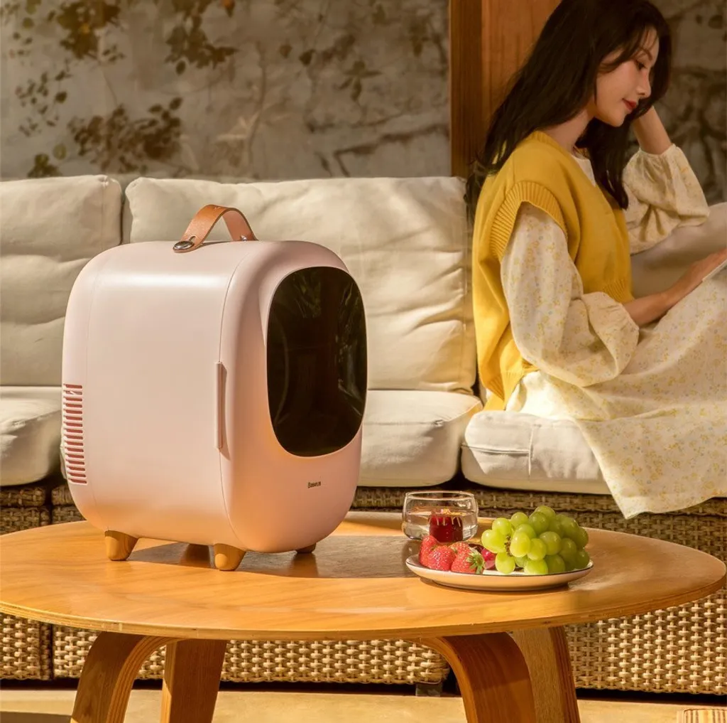 Baseus Mini Beauty Kühlschrank Für Kosmetik Reisekühlschrank Mit Heizung 8l 220V EU / 12V Weiß 19 Baseus Mini Beauty Kühlschrank Für Kosmetik Reisekühlschrank Mit Heizung 8l 220V EU / 12V Weiß – Bild 17
