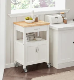 SoBuy Küchenwagen, Küchenschrank, Getränkewagen Fürs Büro FKW22-WN -Mepalhom Geschaft 345686321f9e9b10e29860223c46b70f