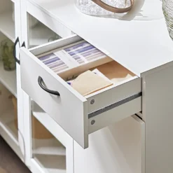 SoBuy FSB57-W Sideboard Auf Rollen Küchenwagen Küchenschrank Rollwagen Aufbewahrungsschrank Küchekommode Küchentrolley Weiß BHT Ca.: 116x86x40cm -Mepalhom Geschaft 35485c60ee391e7845163e88a1ac95c4