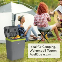 MAXXMEE Kühlbox - Wahlweise Via Netzkabel Oder KFZ-Anschluss - 22l Volumen - Grau/limegreen Kühlbox Camping Kühlschrank 22L Auto 12V 230V Thermobox Elektrisch Picknick Grau -Mepalhom Geschaft 35cad74ad44f552ff81634ddb78f458e