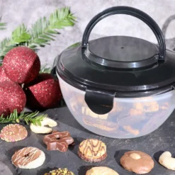 PLENTYFY Vorratsdosen 8 Teilig - Vorratsdosen Set Rund Mit Deckel Vorratsbehälter - Schwarz Luftdicht & Auslaufsicher Vorratsgläser Set Salatschüssel Mit Tragegriff -Mepalhom Geschaft 39d8b38d0930e6940aa3c5b0afaccea0