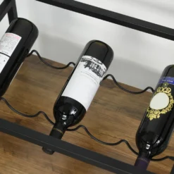 HOMCOM Rollwagen Servierwagen Auf Rollen, Küchenwagen Mit Weinregal Und Glashalter, Mit Bremsen, Metall, 77 X 44,5 X 91 Cm -Mepalhom Geschaft 39f2765fc96658de3064f05a6db19200