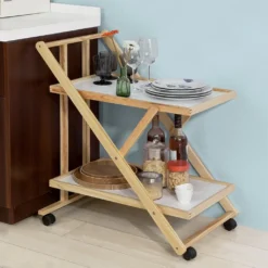 SoBuy® Servierwagen,Beistellwagen,Küchenwagen,zusammenklappbar,FKW52-WN -Mepalhom Geschaft 4047ce64300251c5511d9b90c894e31c