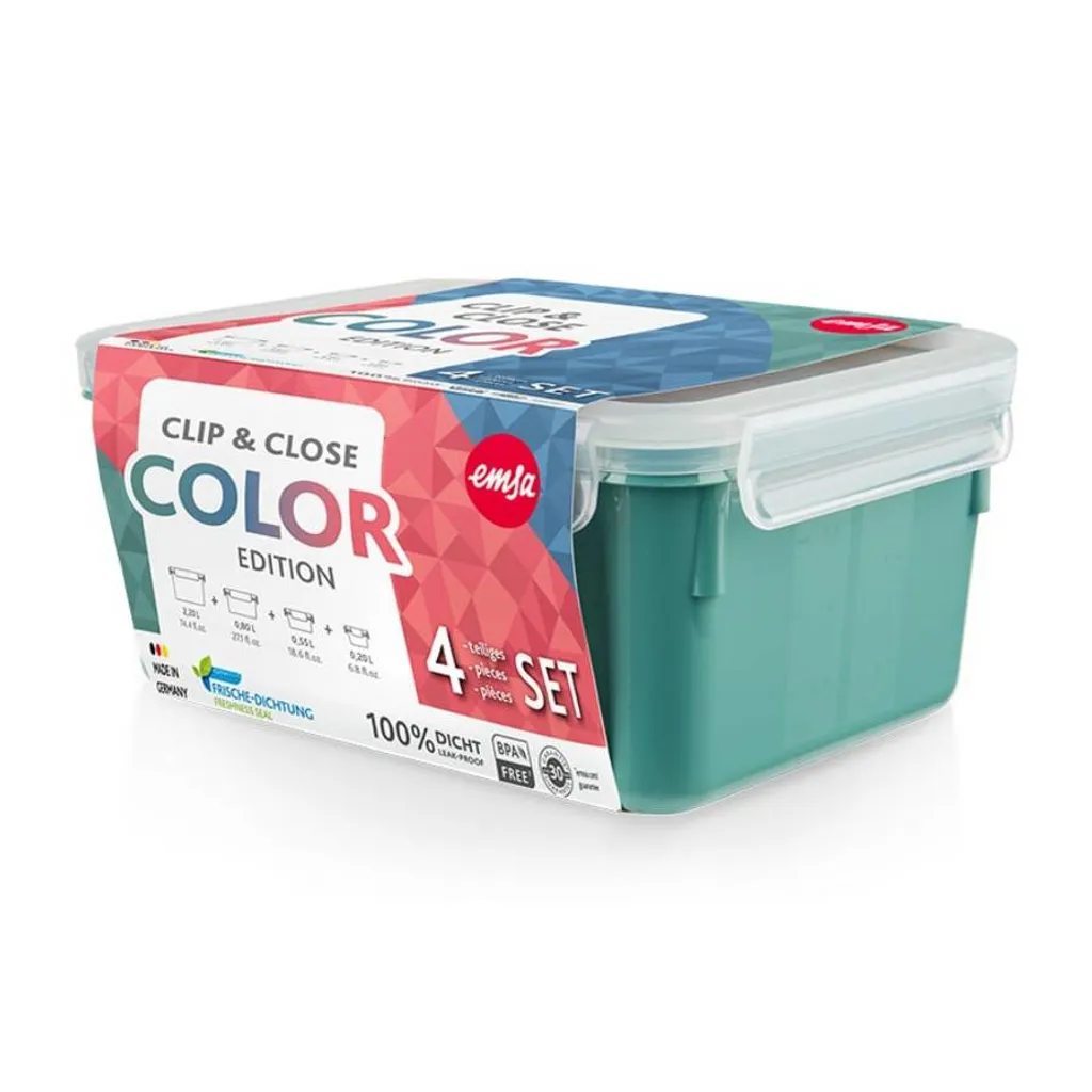 Emsa CLIP & CLOSE Colour Edition Grün 4er Set (0,2 / 0,55 / 0,8 / 2,2) 6 Emsa CLIP & CLOSE Colour Edition Grün 4er Set (0,2 / 0,55 / 0,8 / 2,2) – Bild 4