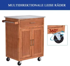 COSTWAY Küchenwagen Mit Schublade, Kücheninsel Mit Handtuchhalter, Küchenschrank Rollbar, Servierwagen Aus Holz, Kücheninselwagen, Mikrowellenwagen, Sideboard Naturholz 9 COSTWAY Küchenwagen Mit Schublade, Kücheninsel Mit Handtuchhalter, Küchenschrank Rollbar, Servierwagen Aus Holz, Kücheninselwagen, Mikrowellenwagen, Sideboard Naturholz -Mepalhom Geschaft 43e7a87a1da4eb559300906f69f21fff