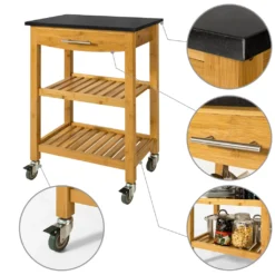 SoBuy Servierwagen Küchenwagen Mit Granitarbeitsplatte FKW28-SCH -Mepalhom Geschaft 44bda79c4700855b7ec99863a6ad2b44