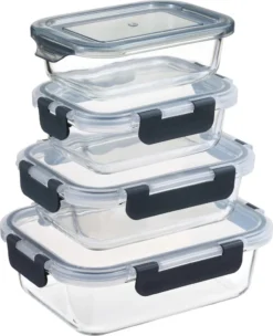 PIE LOCK Frischhaltedosen Set 24 Teilig - Frischhalte Dosen Glasdose Eckig Vorratsdosen - In Transparent Mit Grau Mikrowellengeeignete Frischhaltedose Essensbox Für Lebensmittel BPA-Frei 10 PIE LOCK Frischhaltedosen Set 24 Teilig - Frischhalte Dosen Glasdose Eckig Vorratsdosen - In Transparent Mit Grau Mikrowellengeeignete Frischhaltedose Essensbox Für Lebensmittel BPA-Frei -Mepalhom Geschaft 44c3249fd2e300f51305bf63f99bb4b2