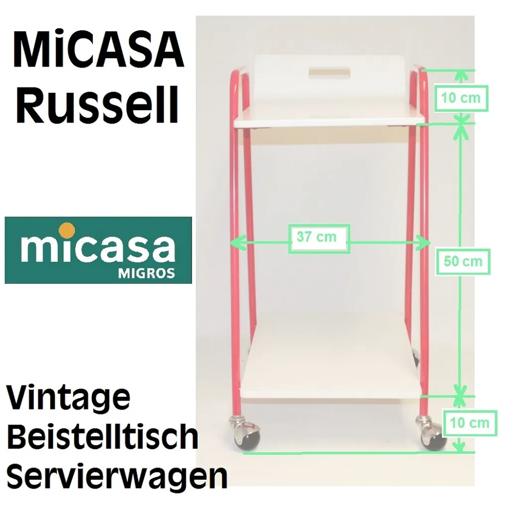 Beistelltisch Servierwagen Mit 2 Ablagen Rot Teewagen Servicewagen 4 Beistelltisch Servierwagen Mit 2 Ablagen Rot Teewagen Servicewagen – Bild 2