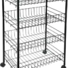 ONVAYA® Beistellwagen Susi Mit 4 Körben | Schwarz | 39x26x76 Cm | Rollwagen | Küchenwagen | Wagen | Metall | Regal | Bad | Servierwagen | Haushaltswagen | Allzweckwagen | Küchentrolley -Mepalhom Geschaft 4c85da6009c3b3efd40087df7096723f