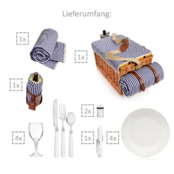 Sänger SÄNGER Picknickkorb Borkum Mit Integriertem Tisch & Kühltasche 25 Teilig Für 4 Personen -Mepalhom Geschaft 4e3e70c8df7dd1f6c6046fb1cd91f1d7