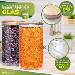 Fresh Master Premium Vorratsdosen Vorratsgläser Für Luftdichte Aufbewahrung I Vorteils Gläser Set (8 Teilig) -Mepalhom Geschaft 5409ed6c4efcfba998c017546029fa38