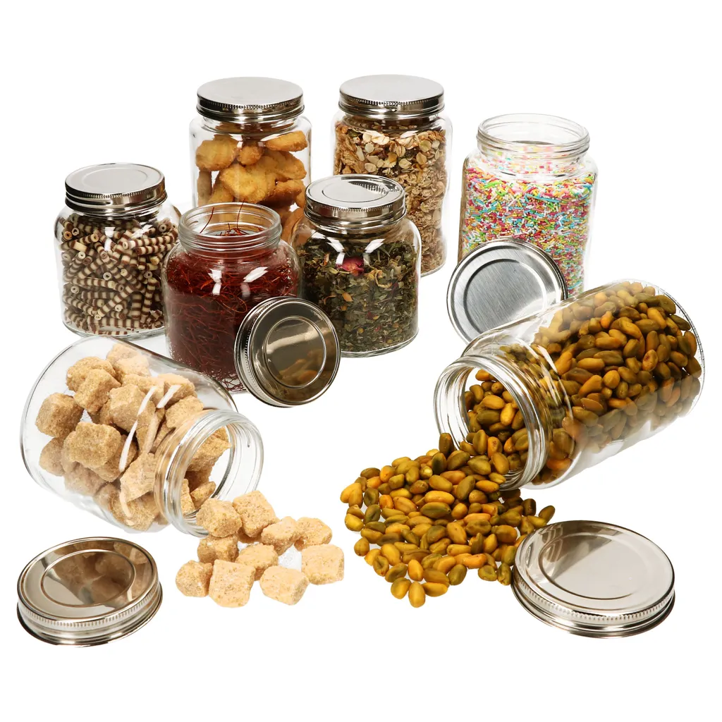 8-tlg. Vorrats-Gläserset Doria 520 Ml + 320 Ml Gewürzglas Mit Schraub-Deckel Silber Gläser 9 8-tlg. Vorrats-Gläserset Doria 520 Ml + 320 Ml Gewürzglas Mit Schraub-Deckel Silber Gläser – Bild 7