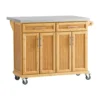 SoBuy FKW69-N Kücheninsel Küchenwagen Mit Erweiterbarer Edelstahlarbeitsplatte Küchenschrank Servierwagen Bambus BHT Ca.: 115x92x46-71cm -Mepalhom Geschaft 552bb222a4e7a8266d346d8270c50f70