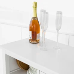 SoBuy FKW104-W Küchenwagen Servierwagen Rollwagen Mit Tür, Flaschenablage Und Schublade Weiß BHT Ca.: 80x93x40cm -Mepalhom Geschaft 56838ba8a55178fdbbb1c55cf647220b