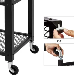 Meerveil Retro Servierwagen, 3 Ebenen Küchenwagen, Rollwagen Auf 4 Rollen, Küchenregal Aus Holz Und Metall, Für Küche Und Wohnzimmer, Vintagebraun-schwarz -Mepalhom Geschaft 57ba7d8afe10cb6d77e5fd3b99b3ff5d