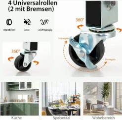 COSTWAY Küchenwagen Mit Tablett, Regalen Und 3 Großen Schubladen, Küchenschrank Rollbar, Kücheninsel Aus Kautschukholz, Servierwagen 67 X 37 X 82,5 Cm (Schwarz) 13 COSTWAY Küchenwagen Mit Tablett, Regalen Und 3 Großen Schubladen, Küchenschrank Rollbar, Kücheninsel Aus Kautschukholz, Servierwagen 67 X 37 X 82,5 Cm (Schwarz) -Mepalhom Geschaft 5a958a06dc7a1f96d45440fc2a88a66f