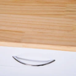 HOMCOM Servierwagen Küchenwagen Rollwagen Küchentrolley Mit Schrank Schublade Holz Weiß 88,5 X 40 X 86 Cm -Mepalhom Geschaft 60ade05556431eee11b53c32615101b5