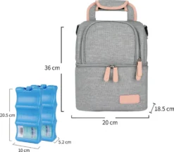 Kühltasche Für Muttermilch, Babyflasche, Wasserdicht, Für Gefrierschrank, Mama, Reiserucksack, Tragbar, Wärmeisoliert, Lunchbox Für Damen, Herren, Kinder, Große Kapazität, Handtasche,Grey -Mepalhom Geschaft 62f3d48b695f37d67a66bc2880a4b322