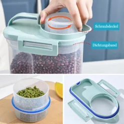 Vorratsdosen 2L Müslidosen Mit Messbecher BPA-frei Luftdicht Müsli Schüttdose Mit Deckel Kunststoff Vorratsbehälter Küche Aufbewahrungsbox Für Mehl Getreide Reis (Blau) -Mepalhom Geschaft 641ed4918052266cde235cfd056035e4