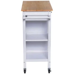 HOMCOM Servierwagen Küchenwagen Rollwagen Küchentrolley Mit Schrank Schublade Holz Weiß 88,5 X 40 X 86 Cm -Mepalhom Geschaft 68bd29ed538b245f15a9d2c3dd2a5f99