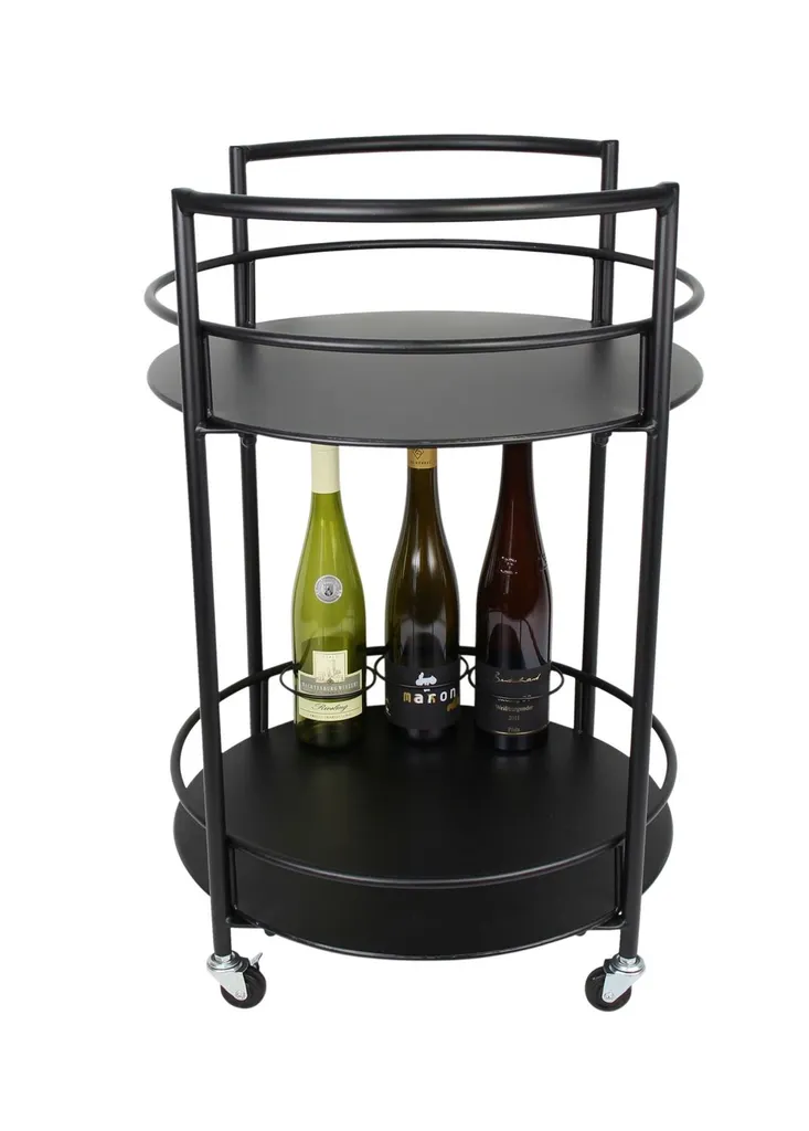 Servierwagen 'Bar', Deko Artikel, Runde Form, Wohnen, Ablagefläche, Lackiert 7 Servierwagen 'Bar', Deko Artikel, Runde Form, Wohnen, Ablagefläche, Lackiert – Bild 5