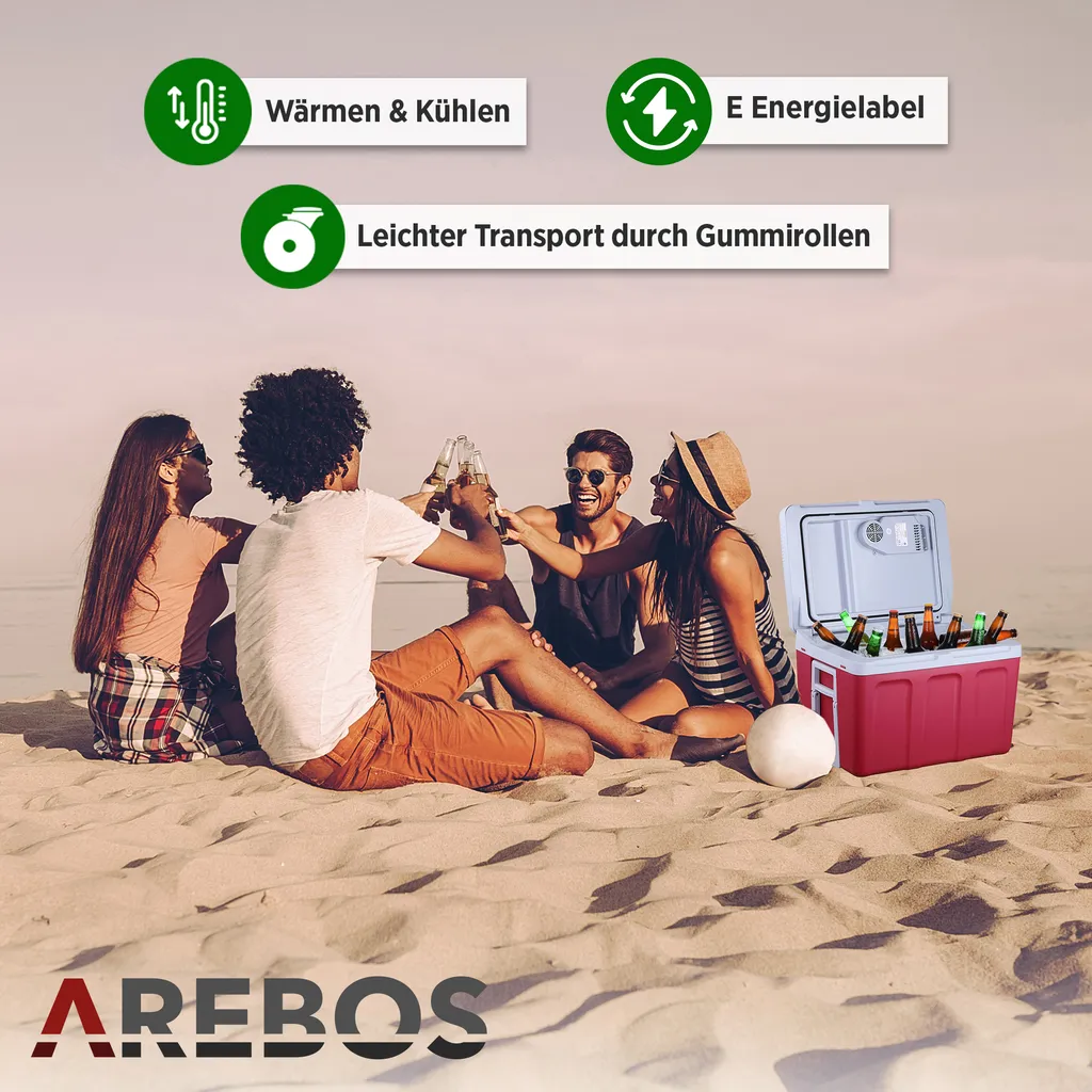 AREBOS Elektrische Kühlbox 40 Liter, Zum Kühlen Und Warmhalten, Mobil Kühlschrank Mit ECO Modus, 12/230 V Für Auto Und Steckdose 6 AREBOS Elektrische Kühlbox 40 Liter, Zum Kühlen Und Warmhalten, Mobil Kühlschrank Mit ECO Modus, 12/230 V Für Auto Und Steckdose – Bild 4
