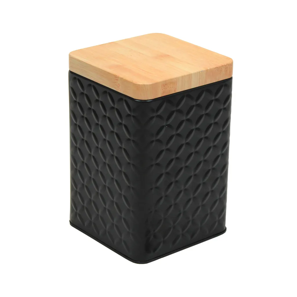 2er Set Metall Vorratsdose Mit Deckel 16x10,5x10,5cm - Schwarz 6 2er Set Metall Vorratsdose Mit Deckel 16x10,5x10,5cm - Schwarz – Bild 4