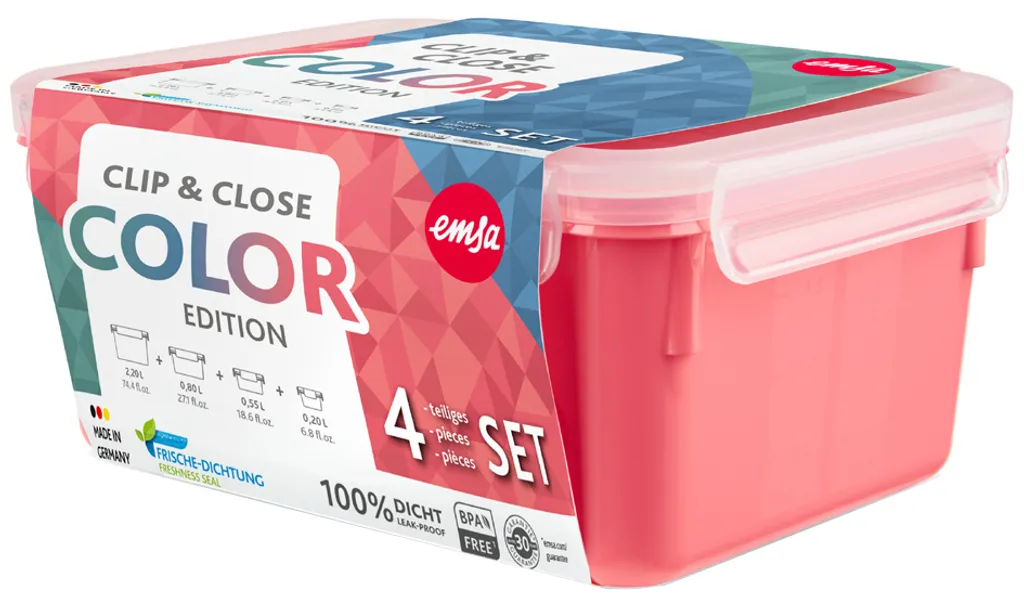 Emsa CLIP & CLOSE Colour Edition Grün 4er Set (0,2 / 0,55 / 0,8 / 2,2) 7 Emsa CLIP & CLOSE Colour Edition Grün 4er Set (0,2 / 0,55 / 0,8 / 2,2) – Bild 5