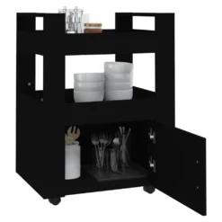 VidaXL Küchenwagen Schwarz 60x45x80 Cm Holzwerkstoff -Mepalhom Geschaft 856e4c209a08c14f3dead89498e06625