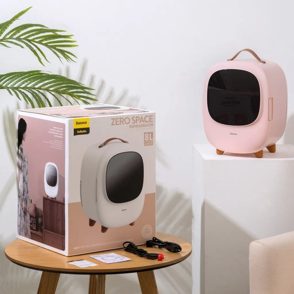 Baseus Mini Beauty Kühlschrank Für Kosmetik Reisekühlschrank Mit Heizung 8l 220V EU / 12V Weiß 14 Baseus Mini Beauty Kühlschrank Für Kosmetik Reisekühlschrank Mit Heizung 8l 220V EU / 12V Weiß – Bild 12