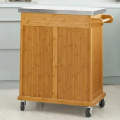 SoBuy Küchenwagen Aus Bambus Mit Edelstahltop, Servierwagen FKW13-N -Mepalhom Geschaft 8751cf99e47ce1a351c2297fe2c4cd10