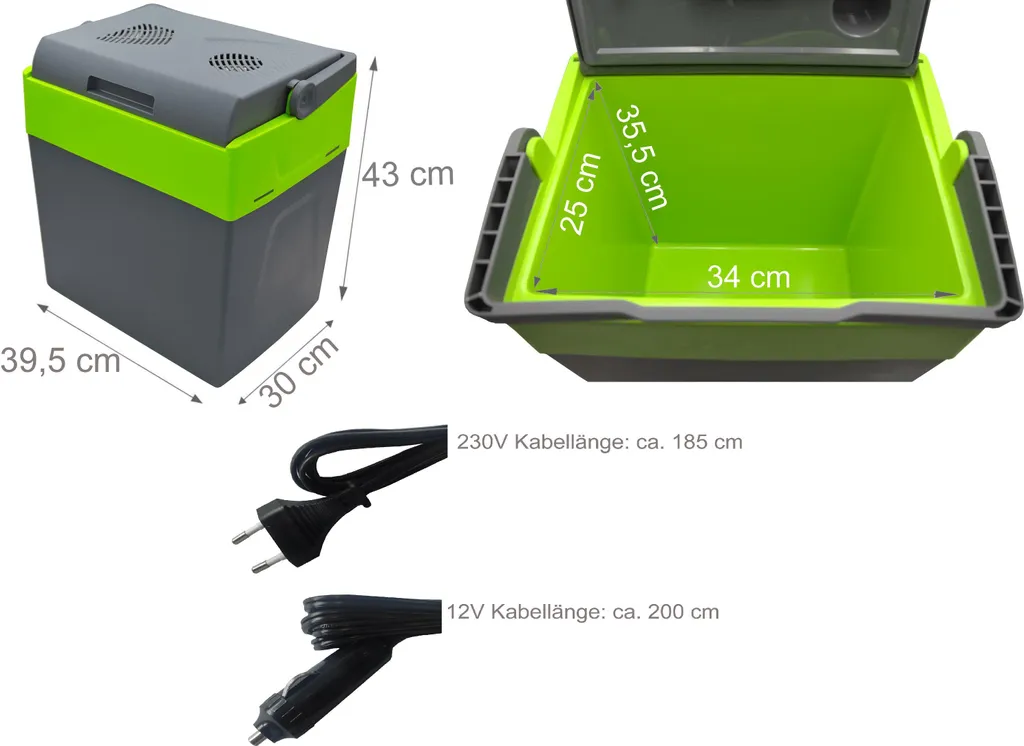 Steinborg Kühlbox 30 Liter | Warmhaltebox | Praktischer Tragegriff | Eco-Modus | 12 V/ 230 V Stromversorgung 5 Steinborg Kühlbox 30 Liter | Warmhaltebox | Praktischer Tragegriff | Eco-Modus | 12 V/ 230 V Stromversorgung – Bild 3
